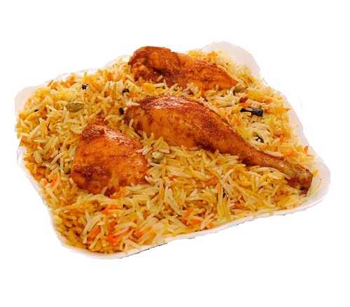 Fried chicken biryani